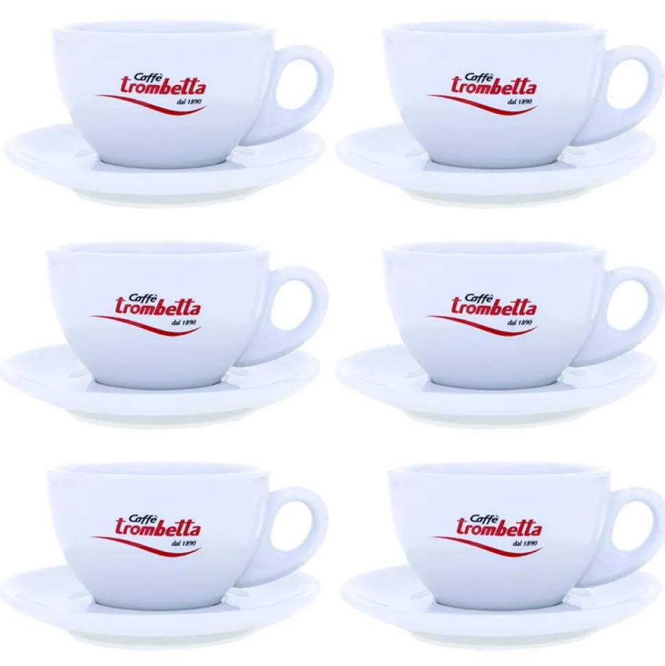 Cafe Latte Tassen "Trombetta" | 6 Stück